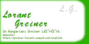 lorant greiner business card
